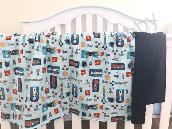 Spaceship Planets Star Bedding Blanket Or Comforter Baby Crib Etsy