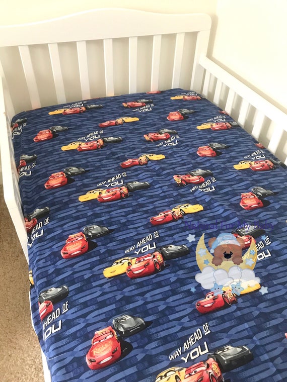 Disney Cars Cotton Sheet Nursery Pad Cover Crib Twin Full Etsy