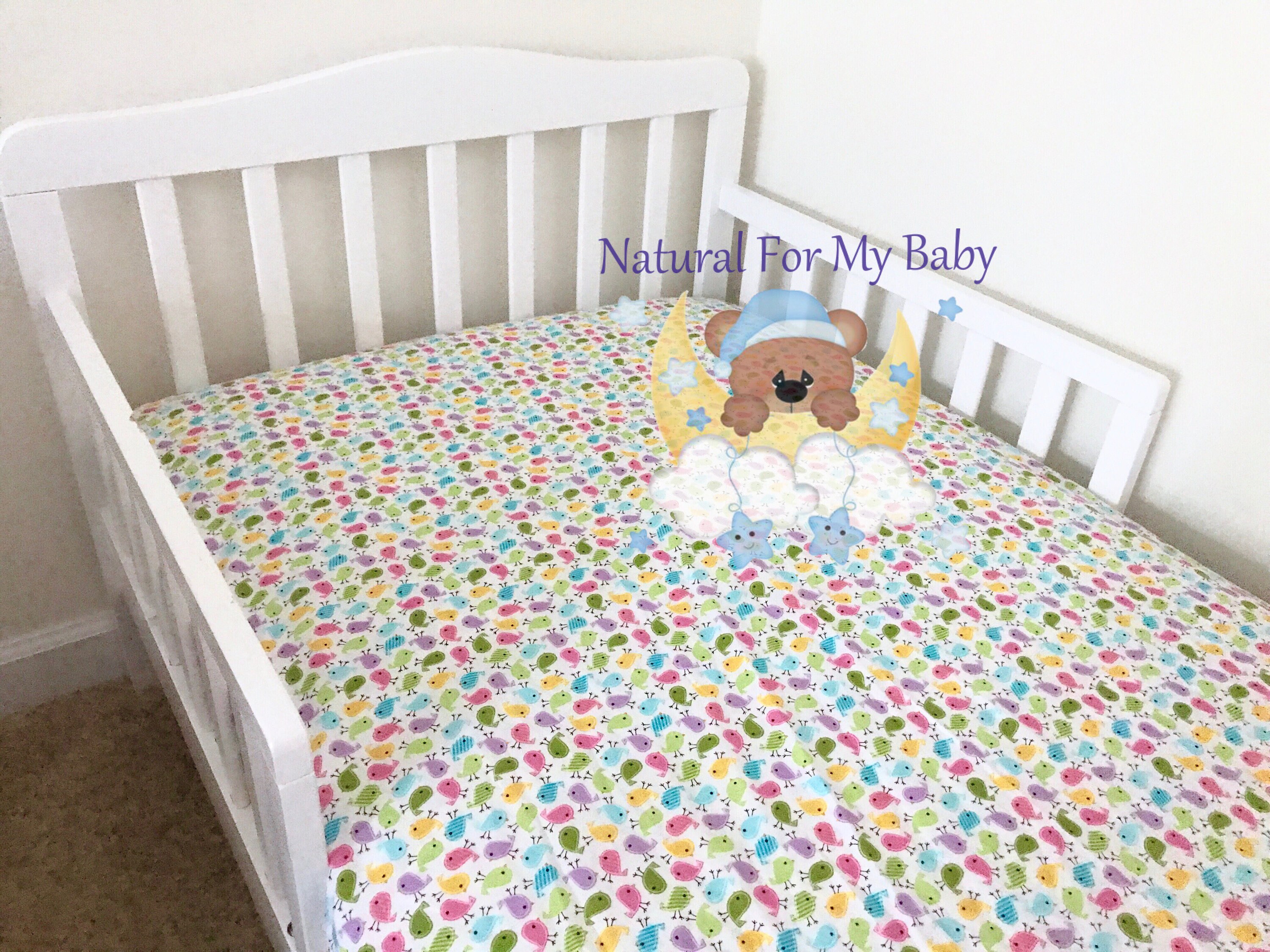 Cotton Birds Fitted Crib Sheet Birds Nursery Girl Toddler Flat Etsy
