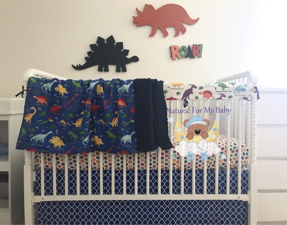 Dinosaurs Crib Bedding Boy Girl Nursery Rail Cover Blanket Etsy