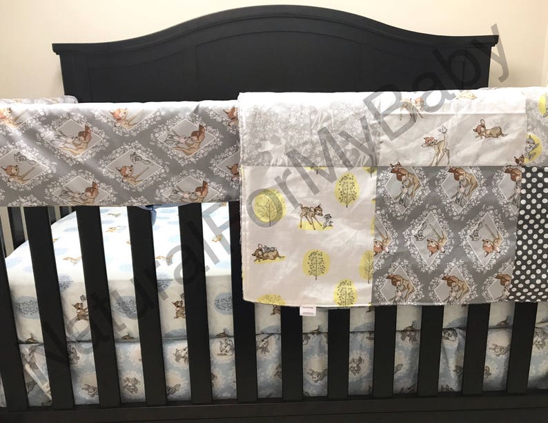 Bambi Crib Bedding Disney Crib Bedding Ensemble Patchwork Etsy