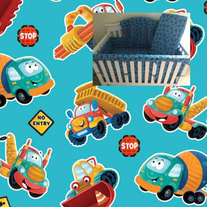 Construction Trucks Baby Boy Crib Bedding Tractors Cars Etsy