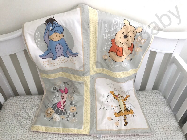 Disney Crib Blanket Winnie The Pooh Cotton Minky Bedding Comforter Boy Girl