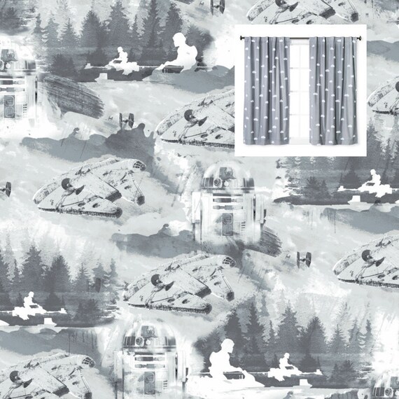 Marvel Star Wars R2 D2 Curtains Panels Or Valance Baby Nursery Etsy