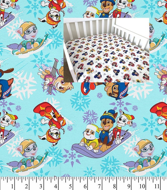 Paw Patrol Fitted Crib Sheet Paw Patrol Nursery Bedding Sheet Etsy