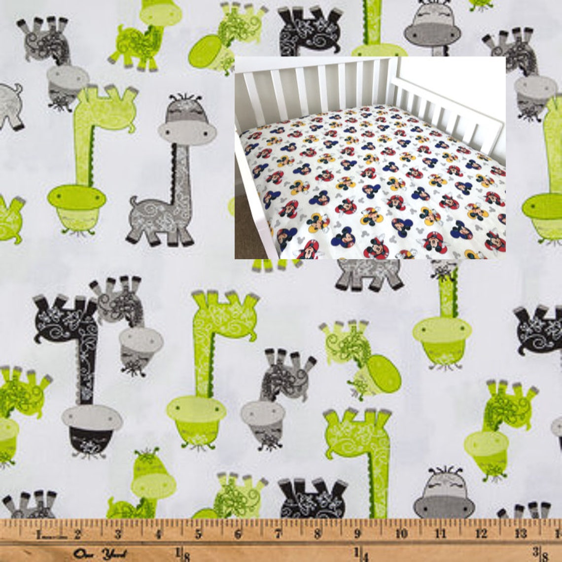 Giraffe Cotton Fitted Crib Sheet White Giraffe Nursery Bedding Etsy