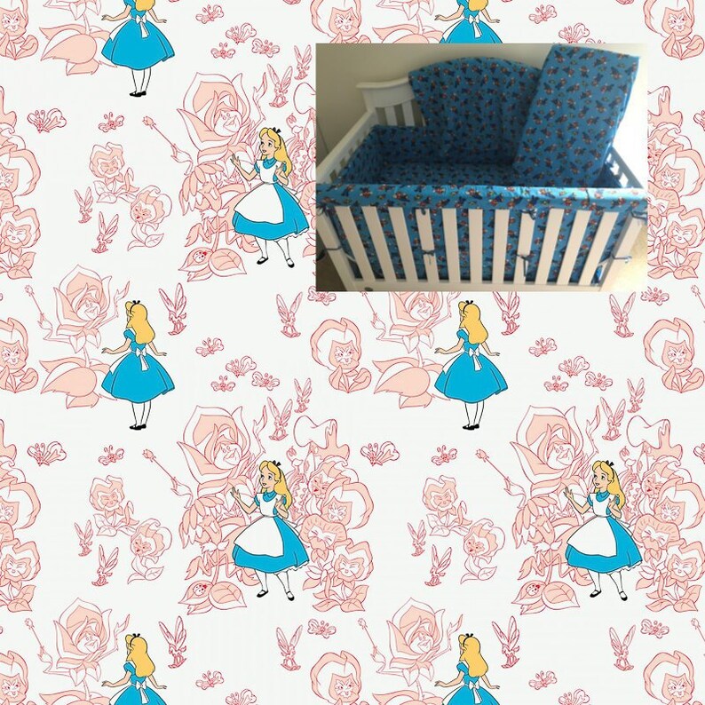 alice in wonderland crib set