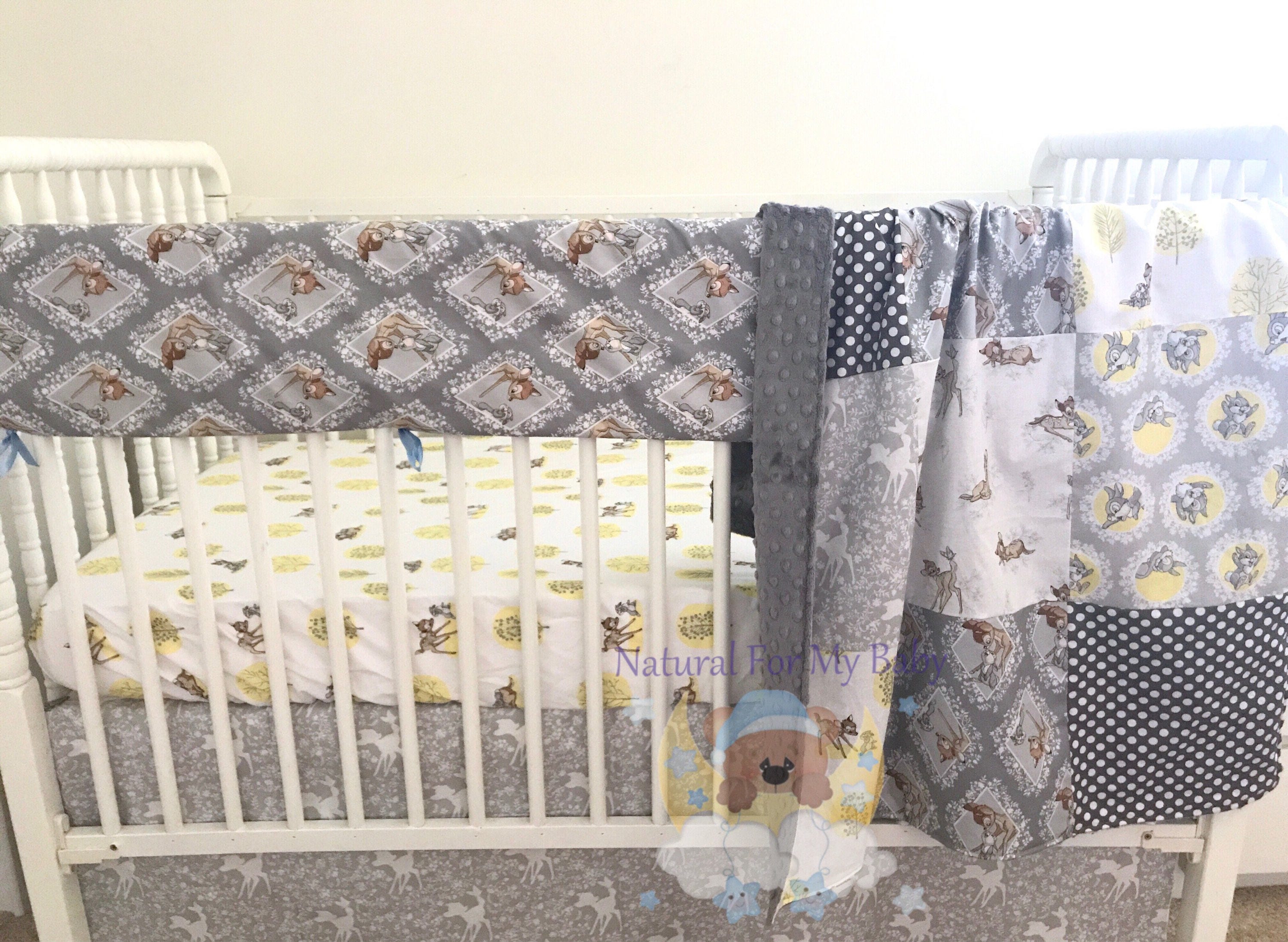 Bambi Crib Bedding Disney Crib Bedding Ensemble Patchwork Etsy