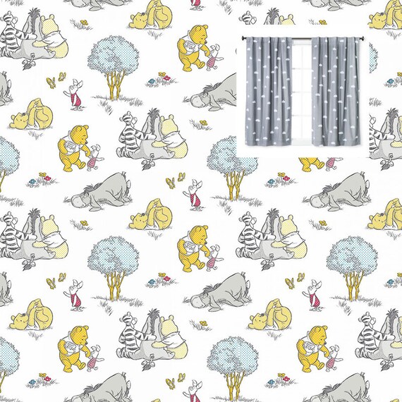 Disney Winnie The Pooh Curtains Panels Or Valance Baby Nursery Etsy