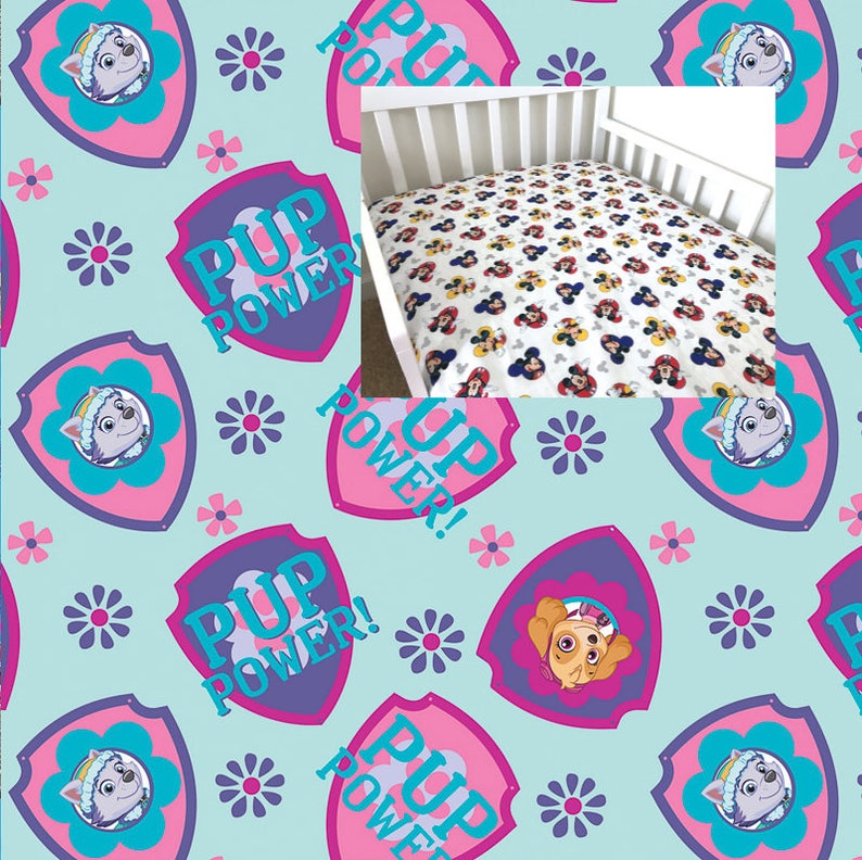 paw patrol crib sheet