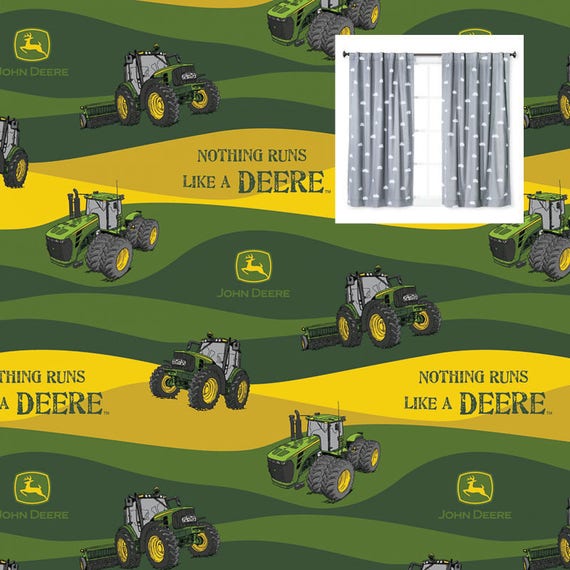 Tractor John Deere Curtains Panels Or Valance Boy Baby Nursery Bedroom Blackout Or Cotton You Pick