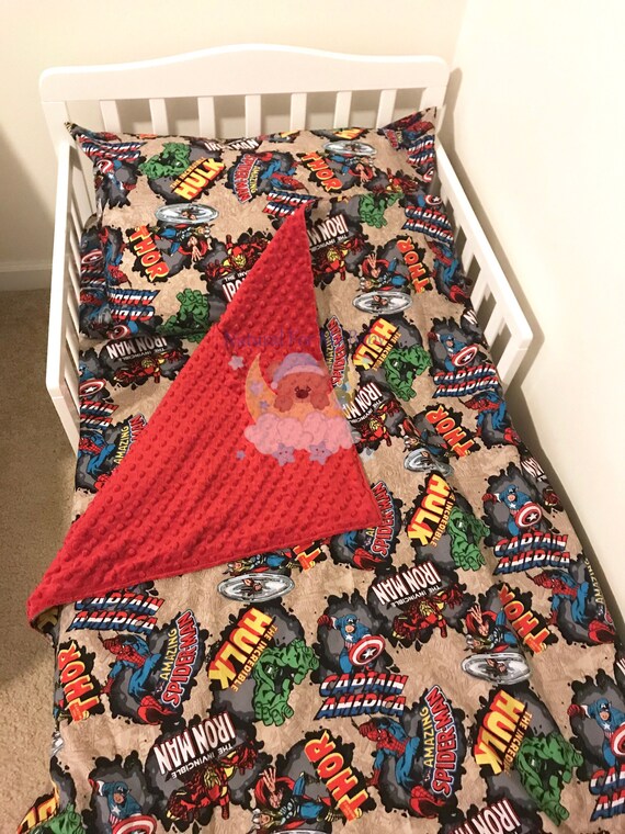 Marvel Avengers Hero Toddler Bedding Set Blanket Comforter Etsy