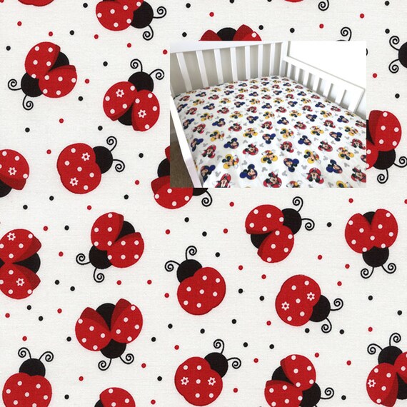 Lady Bug Dots Cotton Sheet Nursery Pad Cover Crib Twin Full Etsy