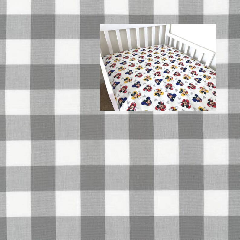 Cotton Buffalo Gray White Fitted Crib Sheet Plaid Crib Sheet Etsy