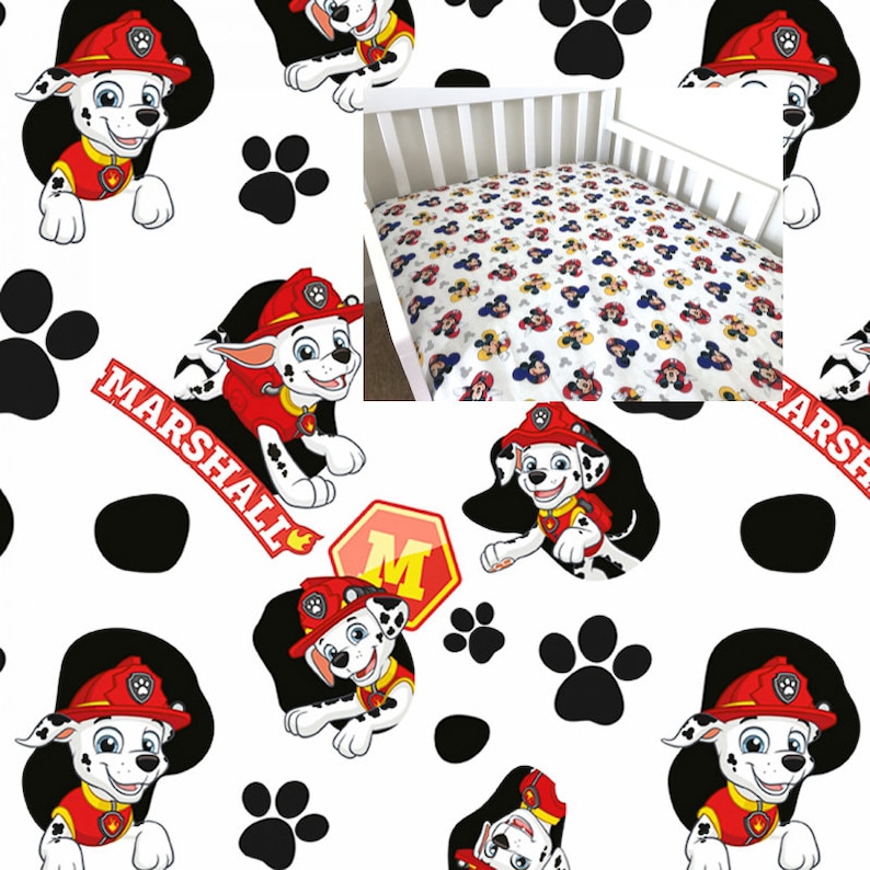 paw patrol fitted crib sheet