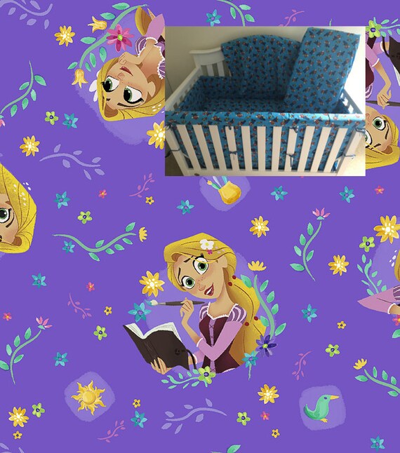 Princess Rapunzel Baby Girl Crib Bedding Fairy Nursery Lavender Rail Cover Blanket Bumper Skirt Sheet