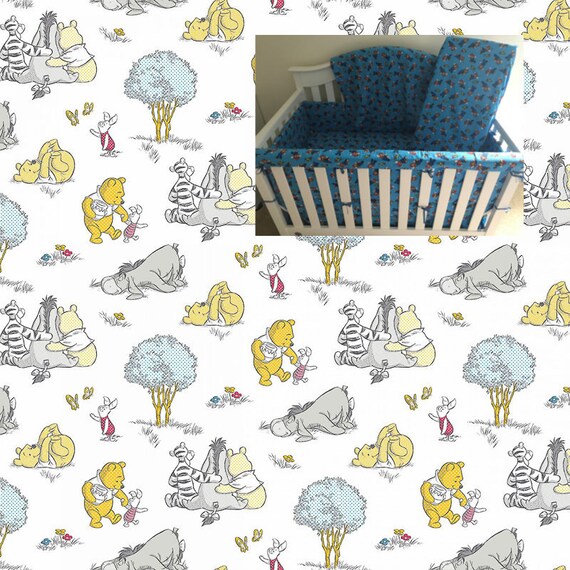 Disney Winnie The Pooh Crib Bedding Boy Girl Nursery Rail Etsy