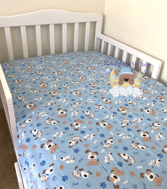 Dogs Cotton Sheet Nursery Pad Cover Crib Twin Full Queen Size Etsy