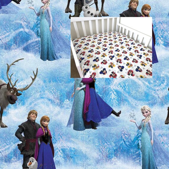 Frozen Cotton Disney Princess Fitted Crib Sheet Frozen Nursery Etsy