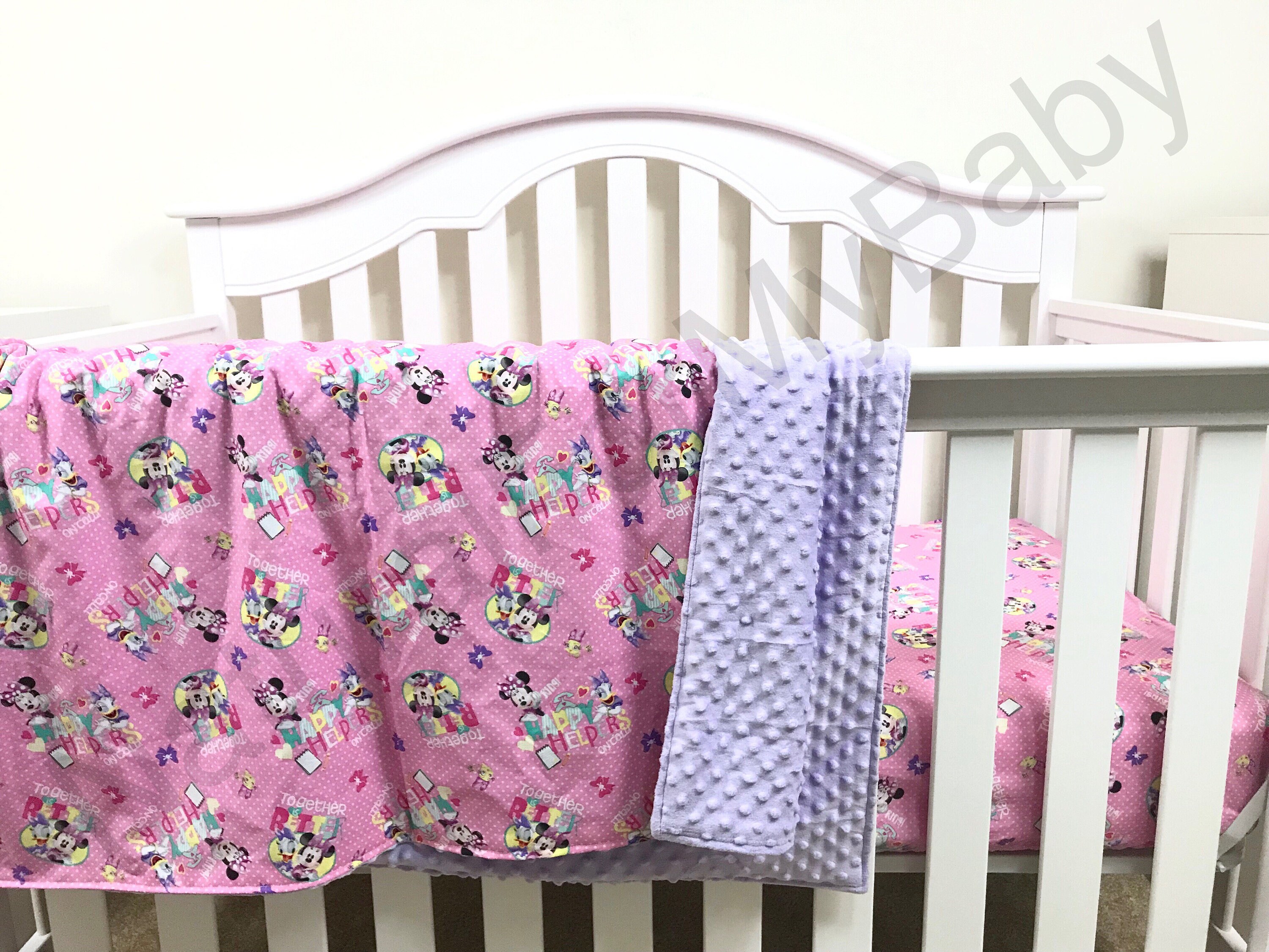 purple minnie mouse crib bedding