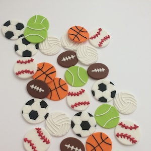 Fondant Sports Balls Sports Cupcake Toppers Sports Cake Topper Edible Sports Balls Cake Decorations Sports Cupcake Toppers Edible Balls