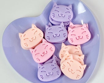 Mini Edible Fondant Cat Cake Toppers: Kitten Birthday Party Decorations