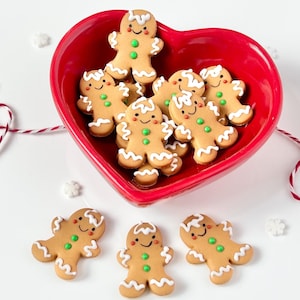 Fondant Gingerbread Man Edible Christmas Cupcake Toppers, Cake Decorations