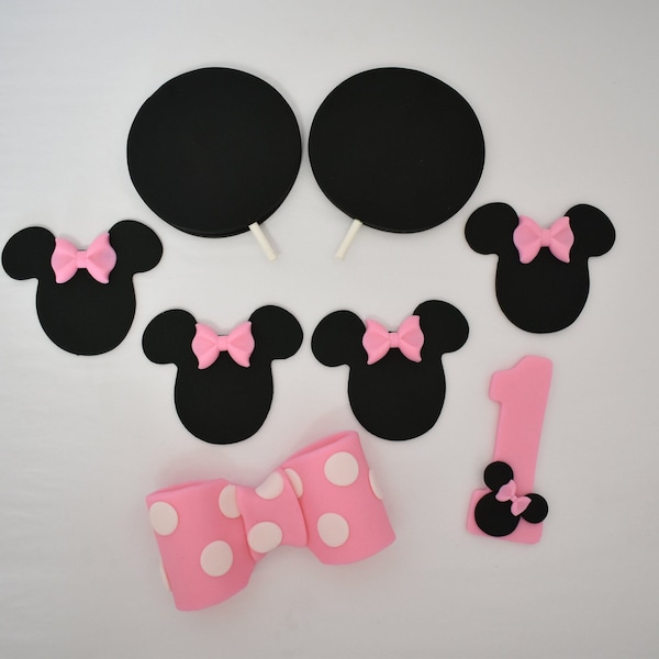 Ears Cake Topper, Minnie Mouse Cake, Minnie Mouse Party,