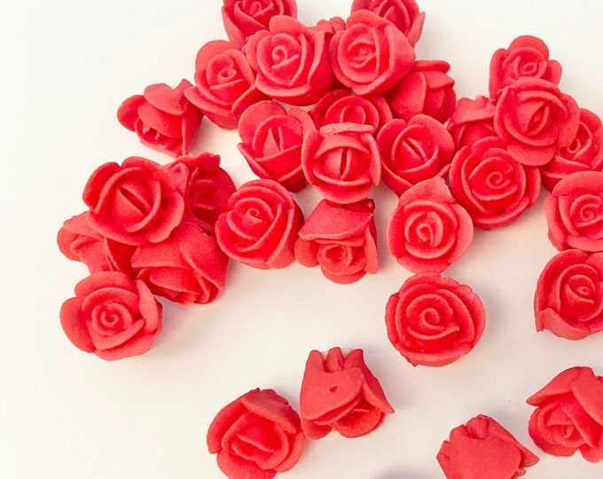 Royal Icing Roses Red Edible Red Roses Rose Cupcake Topper Roses for ...
