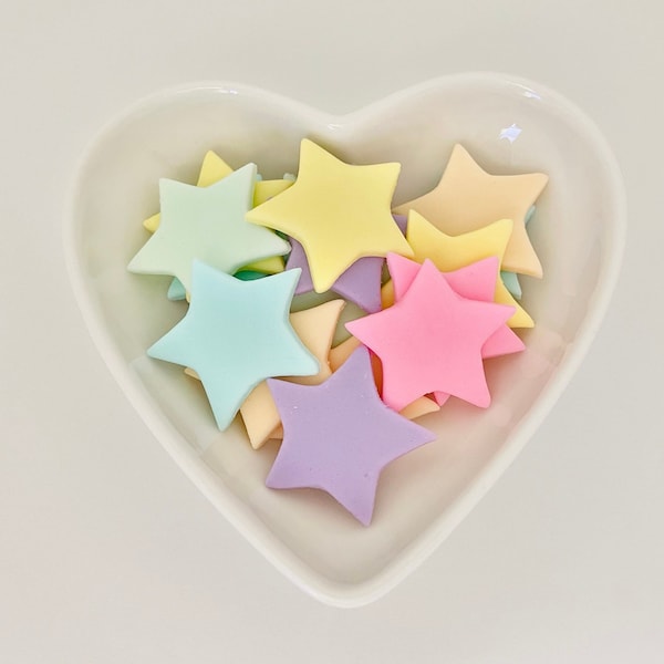 Fondant Stars Set of 24 Pastel Colors Edible Stars Cake Decorations Fondant Stars Cake Topper Stars Cupcake Toppers