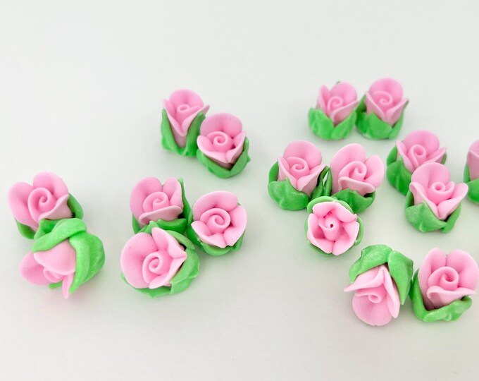 Mini Royal Icing Rosebud Pastel Pink Pink Edible Rosebuds Royal Icing