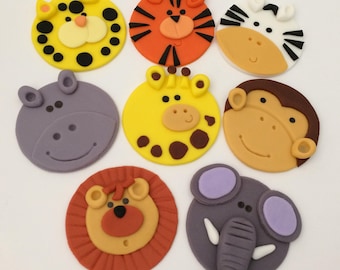 Fondant Safari Animal Cupcake Toppers – Jungle Theme Decorations for Cupcakes