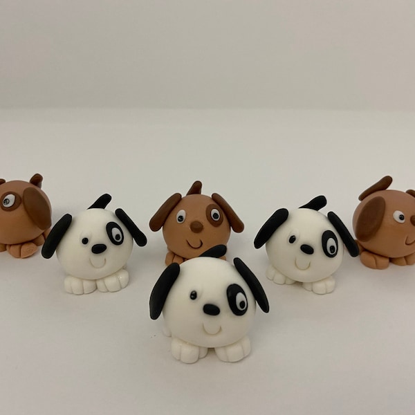 Mini Puppy Fondant Cake Topper