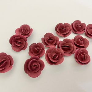 Small Royal Icing Roses - Burgundy - Wine