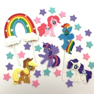 Pony Cake Topper Pony Party  My Little Pony Cake Topper My Little Pony  Fondant Edible Little Pony Cake Decorations Pony Party Decor