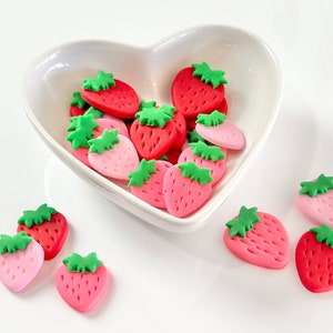 Strawberry Cake Topper Fondant Strawberry Edible Strawberry Fondant Strawberries