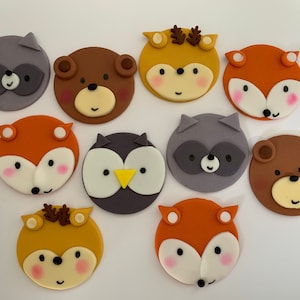 Fondant Woodland Animal Cupcake Toppers: Edible Forest Decor