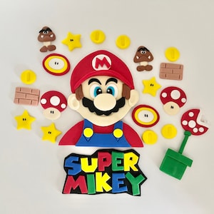Mario Bros Fondant Cake Topper: Edible Party Decorations