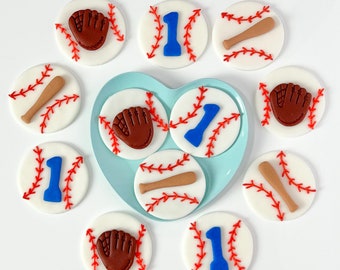 Baseball Fondant Cupcake Toppers: Sports Party Decorations