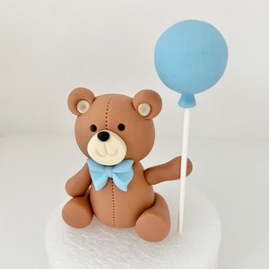 Fondant Teddy Bear Cake Topper: Edible Baby Shower Decoration