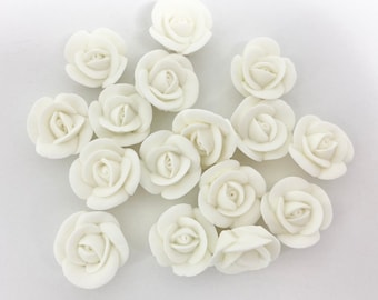 Small Royal Icing Roses - White