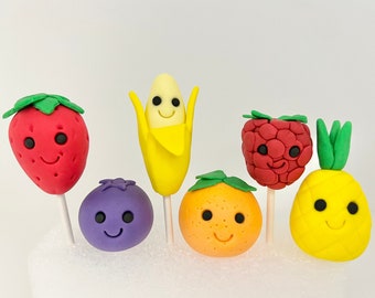 Fruits Cake Topper, Fondant Fruits, Smoothie Mix, Fruit Salad Dance