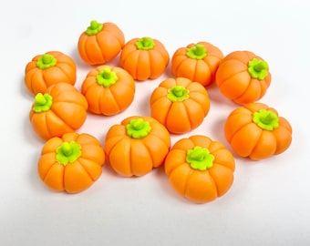 Mini Fondant Pumpkins - Halloween Pumpkins - Sugar Pumpkins