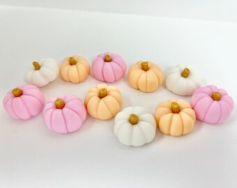 Mini Fondant Pumpkins Soft Colors  - Sugar Pumpkins