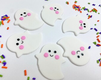 Fondant Ghosts - Sugar Ghosts - Halloween Cupcake Toppers