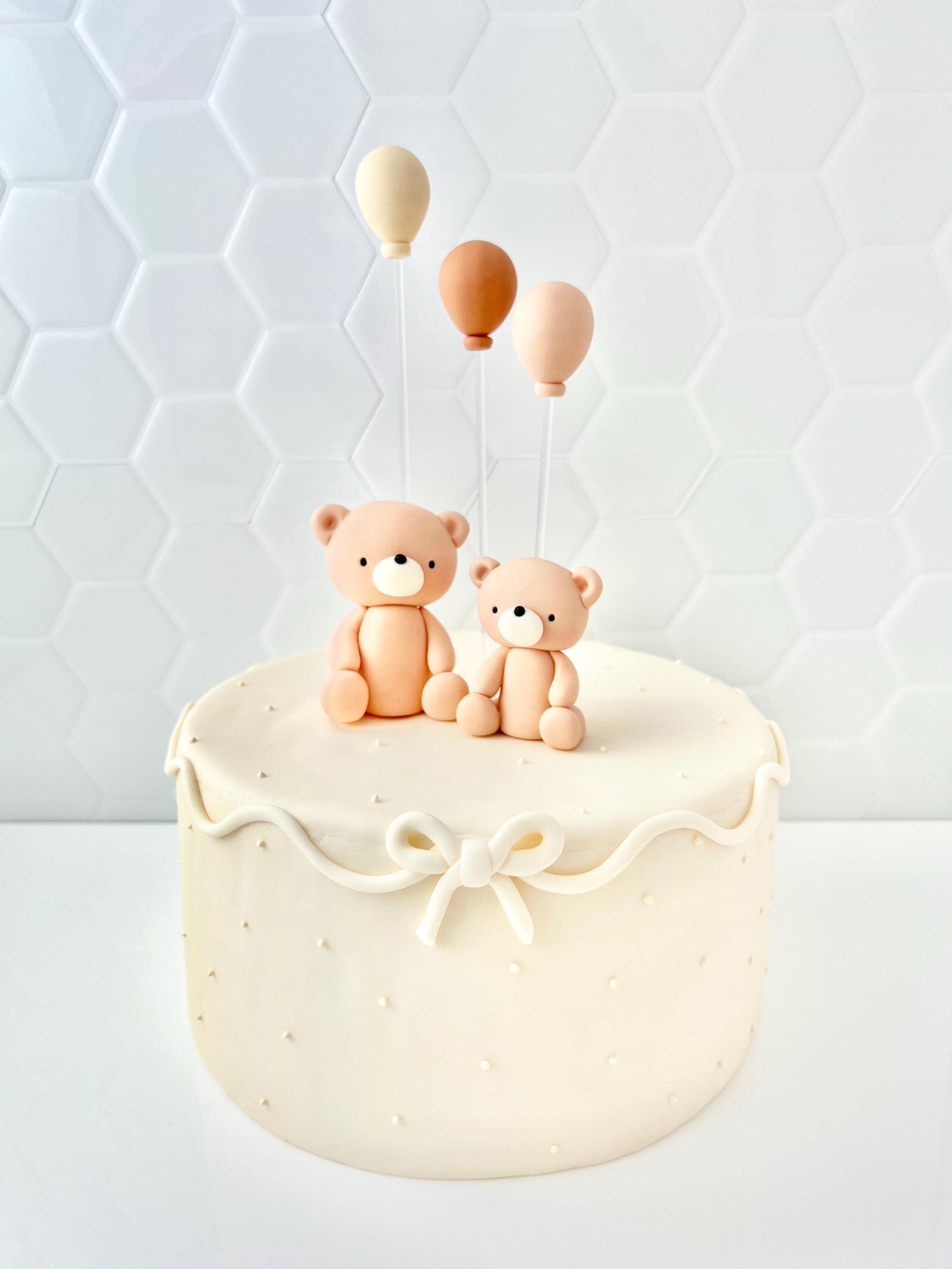 Teddy Bear Cake Topper | Baby Shower Cake Decorations | First Birthday ...