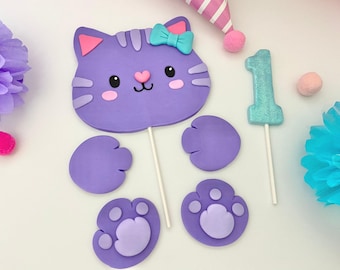 Cat Cake Topper: Kitty Birthday Party Decor