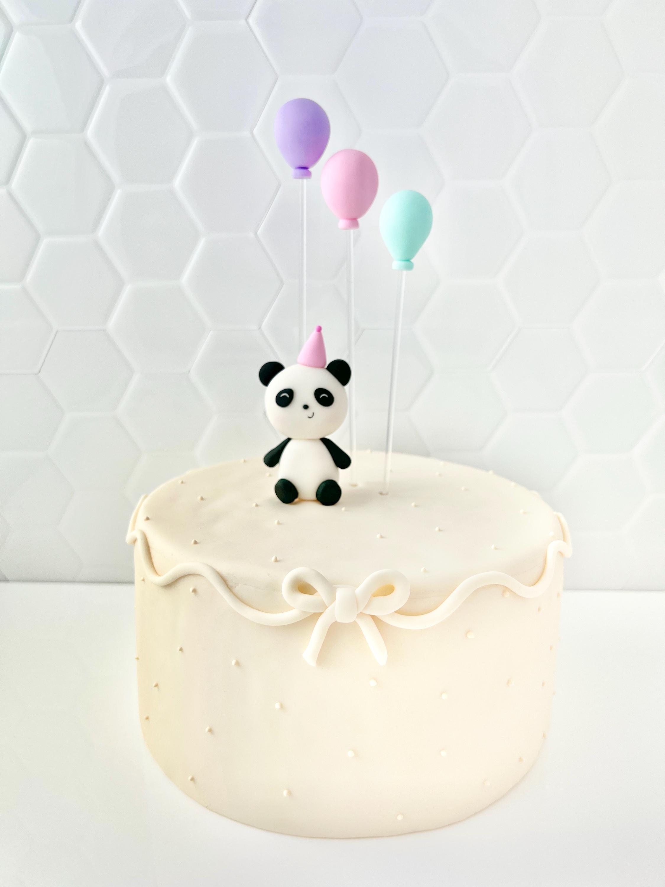 Cobee Panda Cake Toppers - 8 Piece Miniature Panda Figures For Birthday Cake Decorations