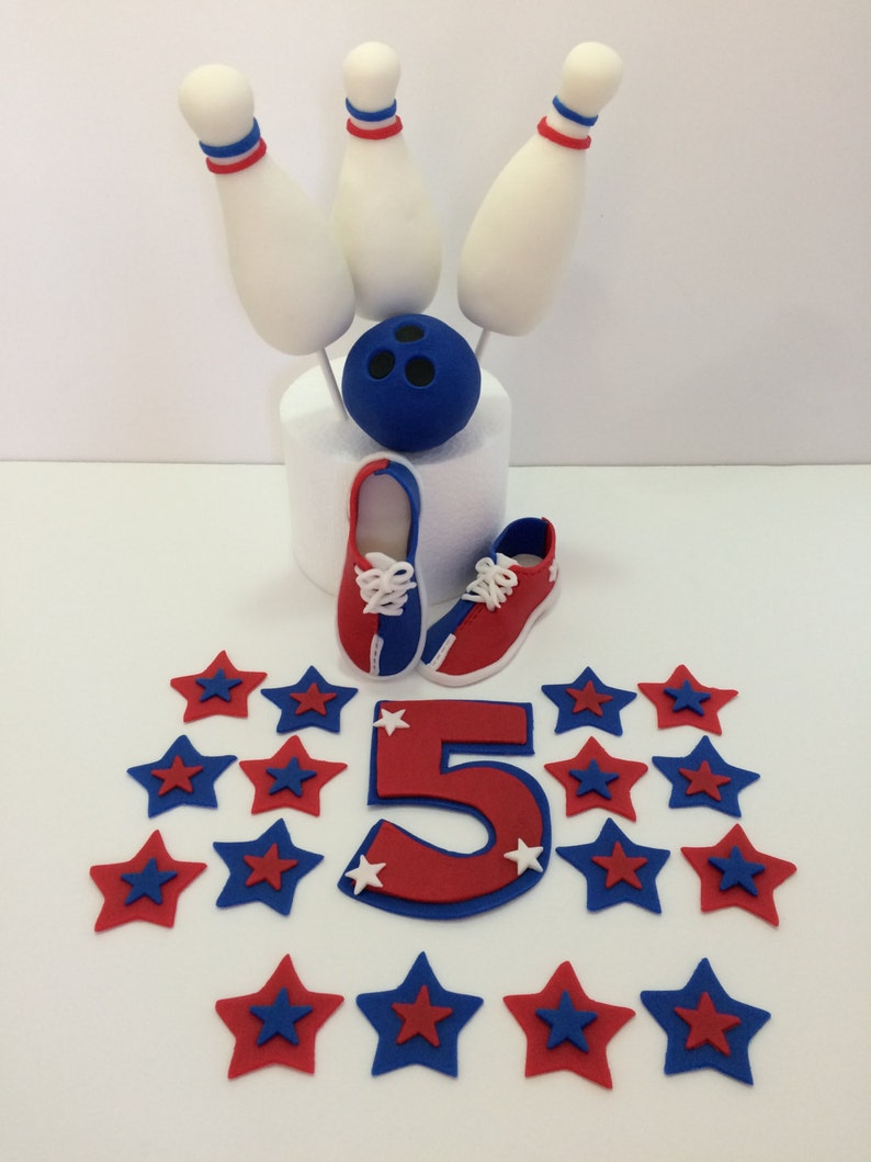 Bowling Fondant Cake Topper Set Etsy