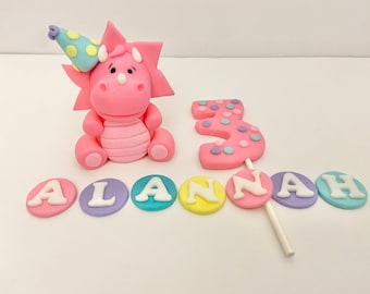 Fondant Dinosaur Cake Topper Set